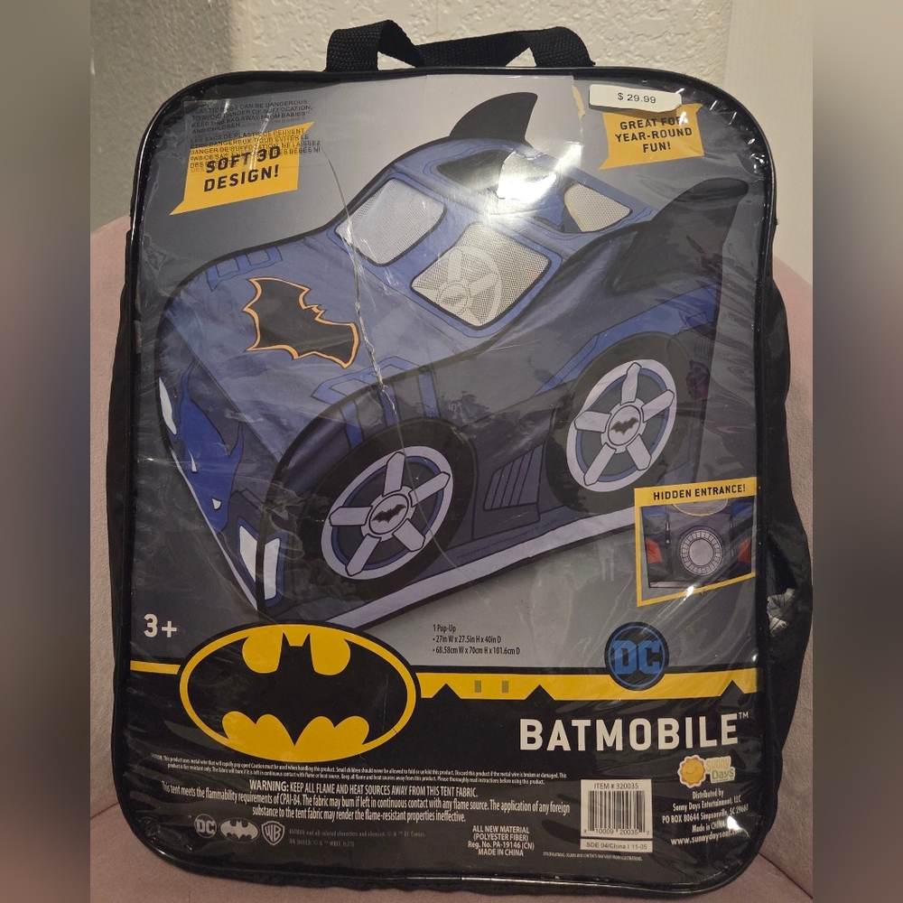 DC Batmobile 3D Adventure Tent - Blue and Black